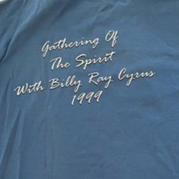 Vintage Billy Ray Cyrus Christmas Concert Tee Tultex 1999 Blue Band Tee Size M - Picture 4 of 8